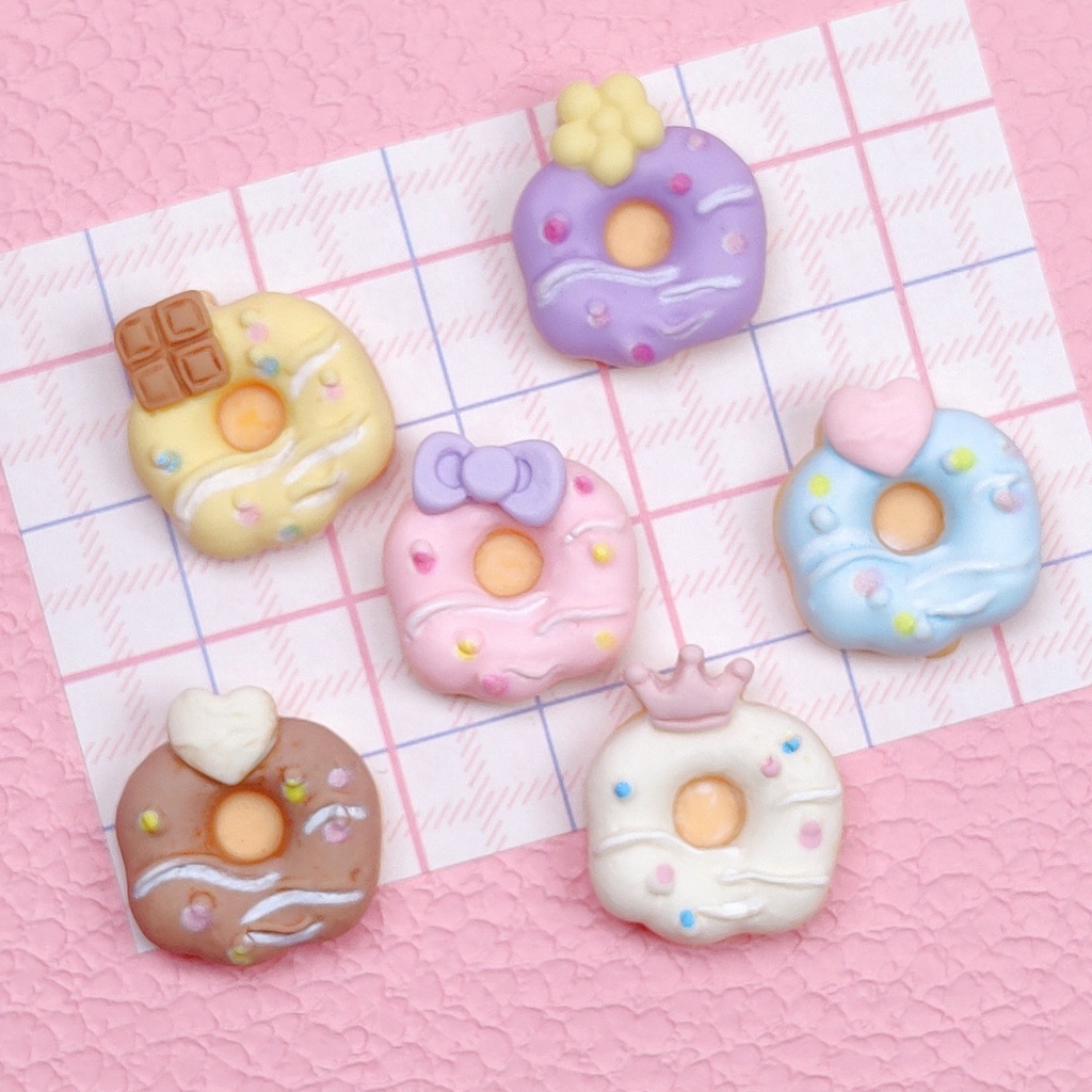 Ghim Cài Giày Hình Bánh Donut / Jibits / Hoa Croc / Bánh Donut Tráng Miệng Dễ Thương Cho Nữ