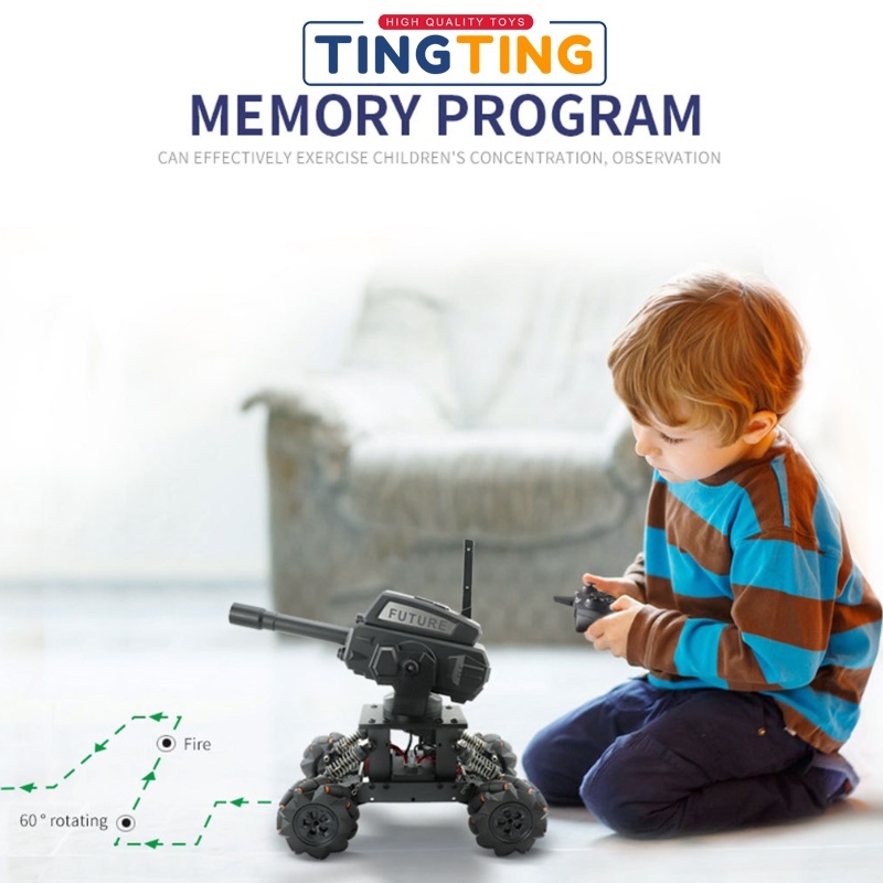 Đồ chơi lắp ráp robot gắp đồ bắn hạt điều khiển từ xa