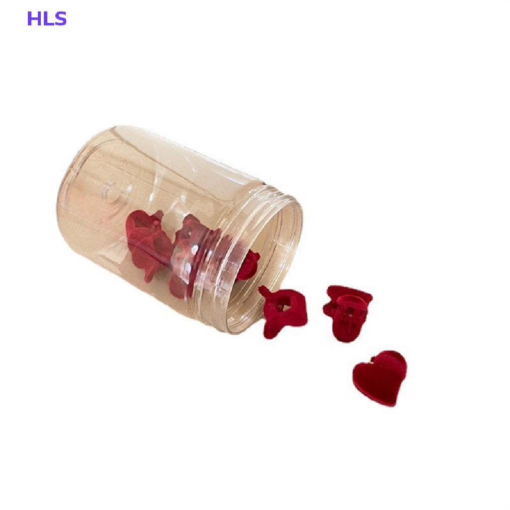 Set 10 Kẹp Tóc Hình Trái Tim / Thỏ Bằng Nhung Dễ Thương Xinh Xắn