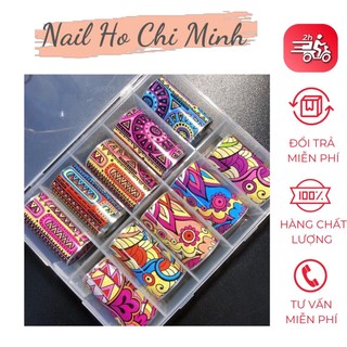 [GIÁ TÔT] Foil Dán Trang Trí Móng Nail - Set 10 Cuộn 4*100cm