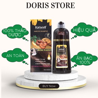 Dầu gội phủ bạc KARSEELL, phủ bạc đen tóc, nâu tóc từ lần gội đầu tiên, 100% thảo dược thiên nhiên