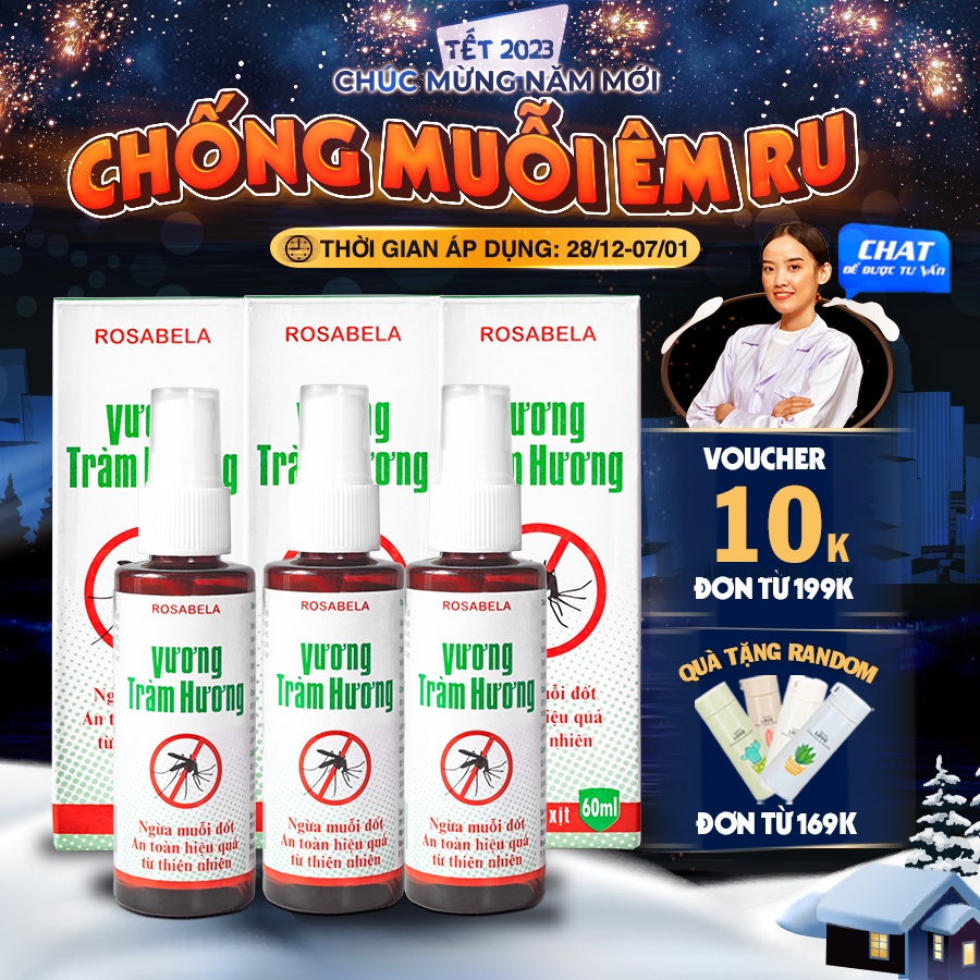 Combo 3 xịt chống muỗi, hỗ trợ đuổi muỗi an toàn cho bé Vương Tràm Hương