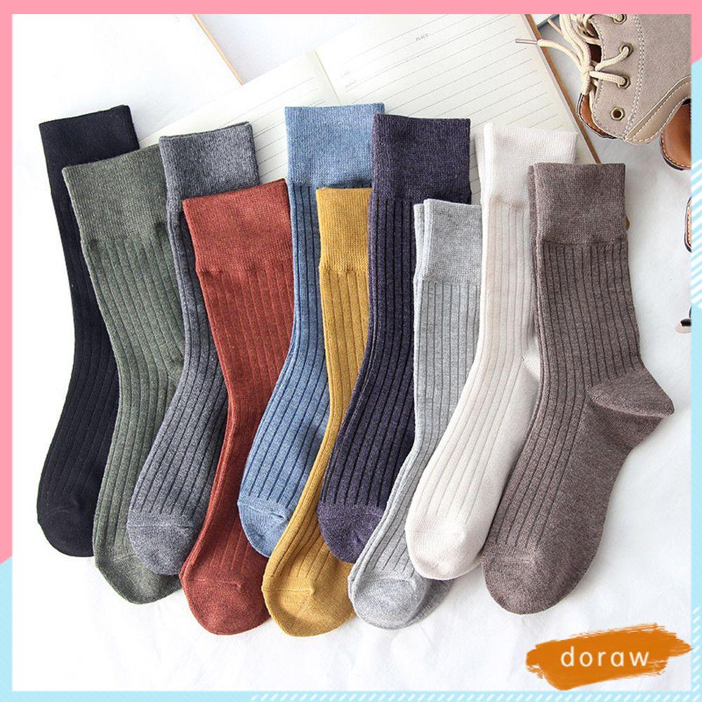 Vớ Dài Dệt Kim Giữ Ấm Phong Cách Vintage Đường Phố Nhật Bản