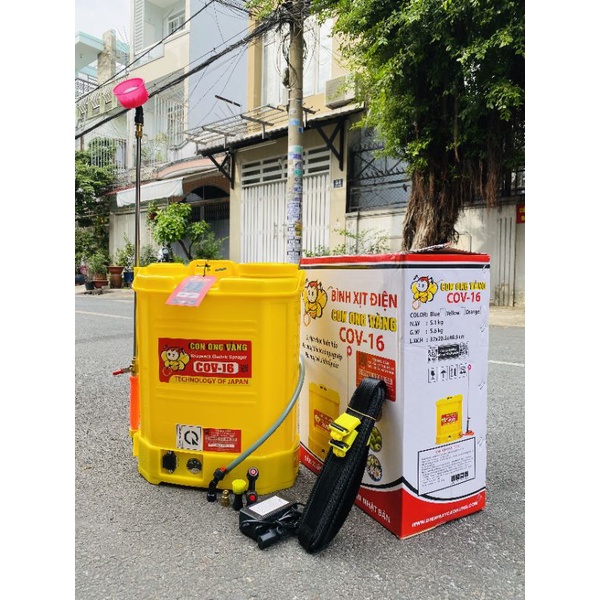 bình xịt điện 16 lít con ong vàng