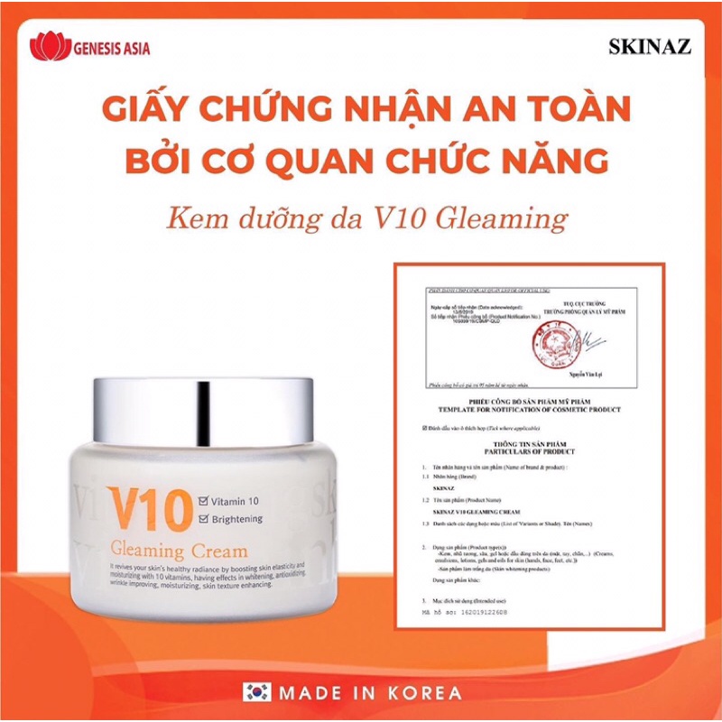 KEM V10 SKINAZ HÀNG CÔNG TY + QUÀ TẶNG