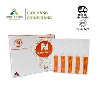 Dung dịch khí dung Nebusal 3% - Vệ sinh đường thở mũi, họng, lỏng dịch tiết mũi họng hộp 5 ống x 5ml