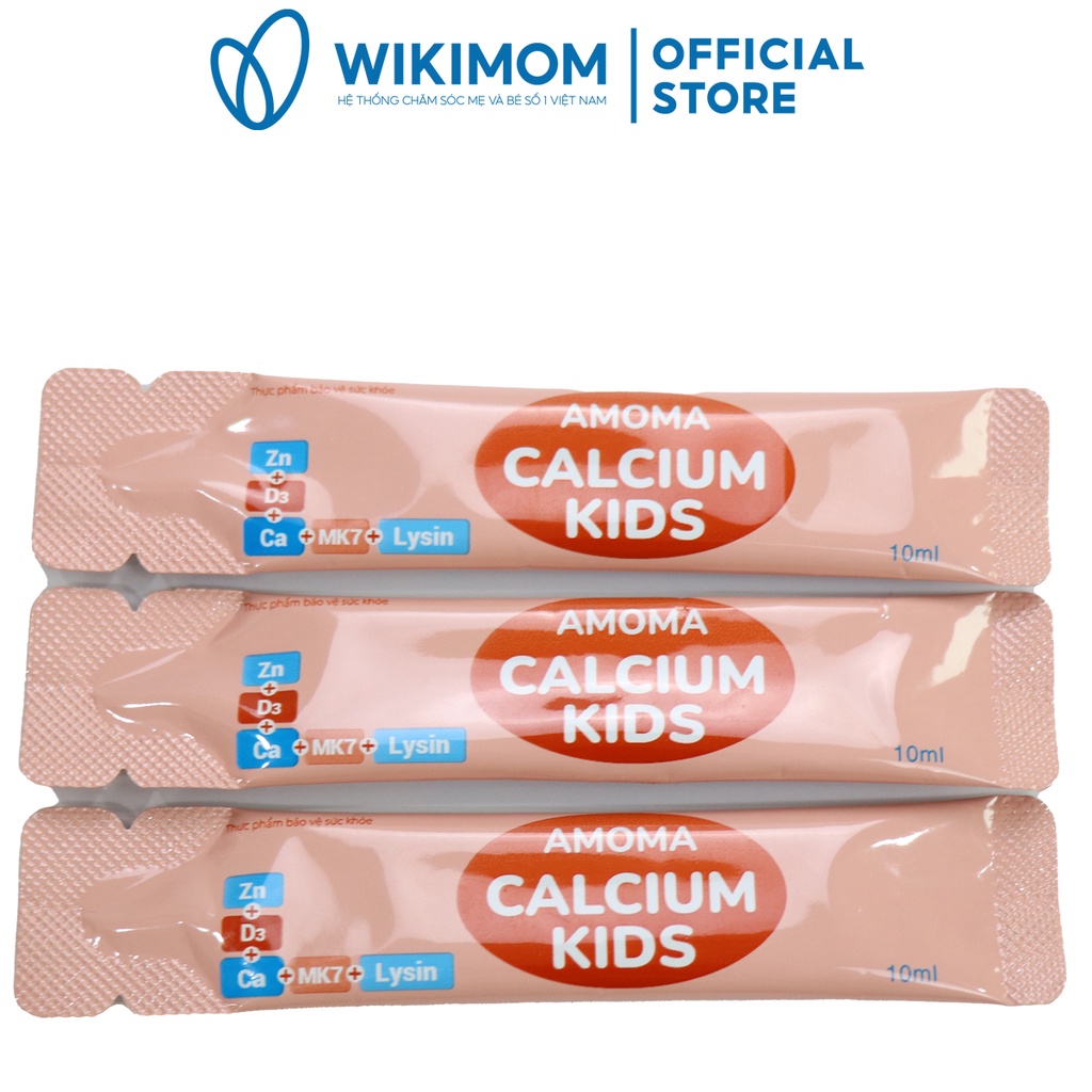 Combo 5 Canxi Amoma Calcium Kids hộp 20 gói - Wikimom - Giúp bổ sung Canxi , Vitamin D3, MK7, Kẽm Gluconat cho trẻ