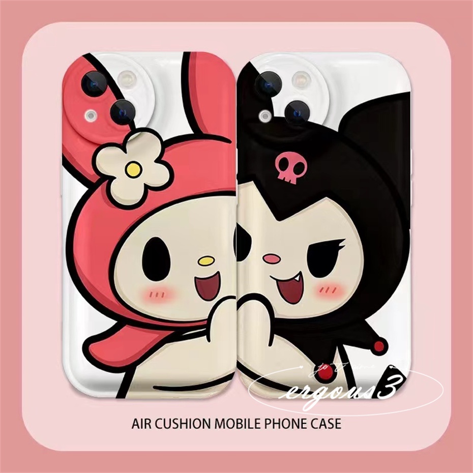Ốp Điện Thoại Mềm In Hoạt Hình Kuromi Và Melody Cho iPhone 14 13 12 11 Pro Max SE2020 X XR Xs Max 7 8 Plus