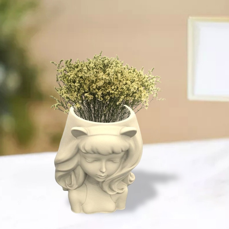 Khuôn Silicon Làm Chậu Hoa Hình Tai Mèo Xinh Xắn