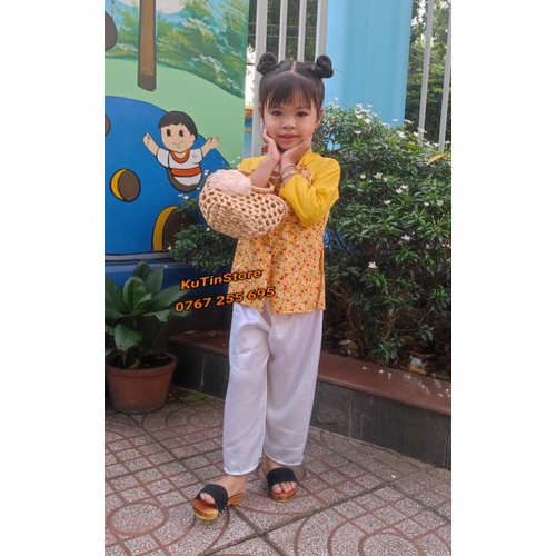Bà ba cho bé 8-20kg vải lụa hoa nhí