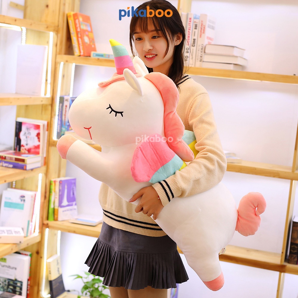 Gấu bông ngựa pony 1 sừng unicorn size 40-60cm cute cao cấp Pikaboo mềm mịn dễ thương cho bé