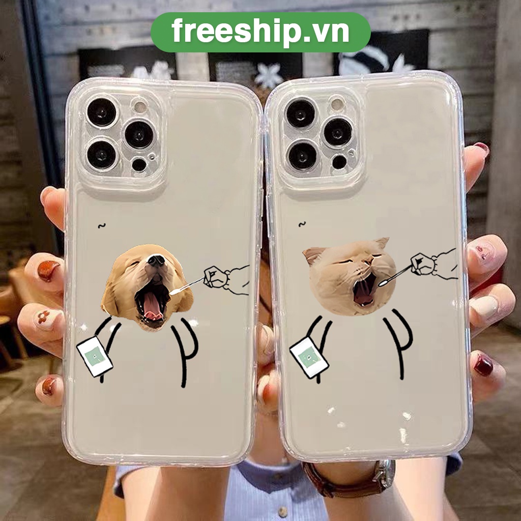 Ốp điện thoại iphone silicon te.st co.vid chó mèo độc nhất siêu lầy lội cho 6/6s/7/8/X/XS/XR/11/12/13/14 Pro