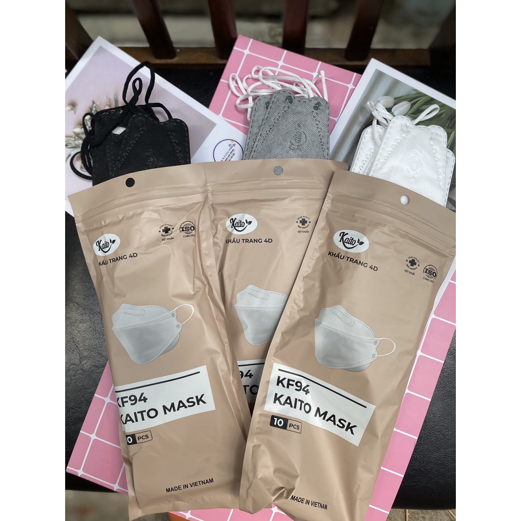 Combo 30 Túi (300 Chiếc) Khẩu Trang 4D MASK KF94 SH Công Nghệ Dập Hàn Quốc, Thiết Kế Thời Trang, Kháng Khuẩn