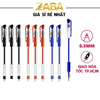 Bút nước, bút gel, bút bi nước văn phòng ngòi 0.5mm xanh đỏ đen học sinh, sinh viên Zaba