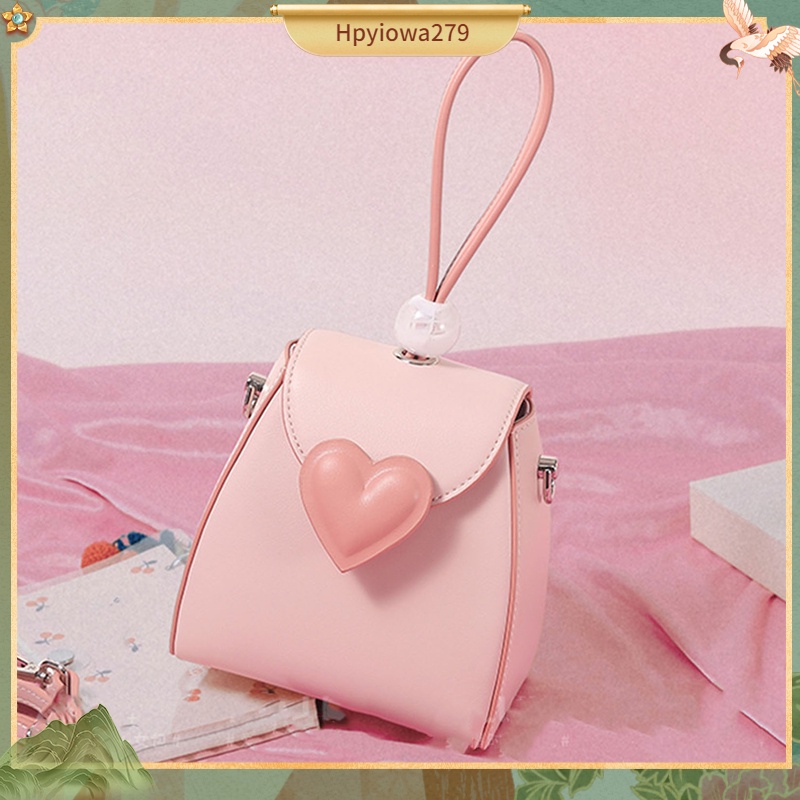Có thể bán buôn Túi xách nữ trang trí hình trái tim Da PU đeo vai màu hồng dễ thương cho buổi hẹn hò ngày lễ Ilikebag Hàng giao ngay