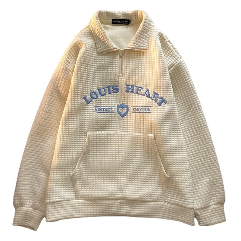 IELGY IELGY Áo sweater Cổ polo In Hình Bánh waffle Dễ Thương Cho Nữ