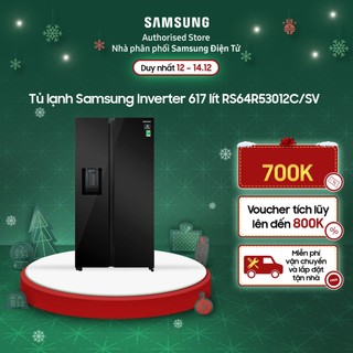 Tủ lạnh samsung inverter 617 lít rs64r53012c/sv , làm đá nhanh làm đá tự động inverter, lấy nước, đá bên ngoài