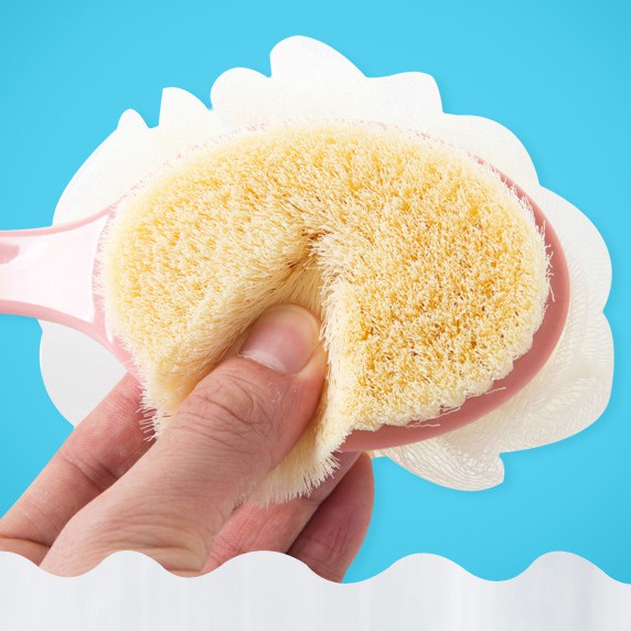 Cây Cọ Lưng Tắm 2 Đầu[Bàn Chải+Bông Tắm]