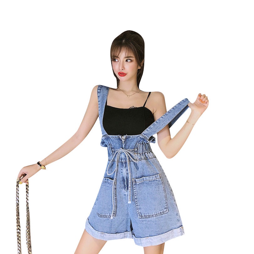 Quần Yếm Denim Dáng Rộng Phong Cách Hàn Quốc Thời Trang Xuân Hè Hàng Mới Dành Cho Bạn Nữ