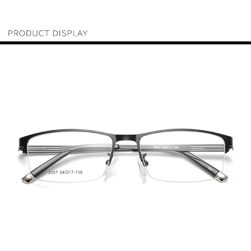 Mắt Kính Nửa Gọng Hình Chữ Nhật Phong Cách Doanh Nhân Thời Trang Cho Nam