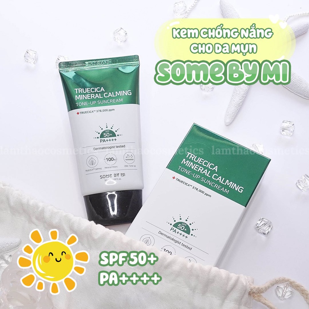 Kem Chống Nắng Cho Da Mụn Some By Mi Truecica Mineral Calming Tone-Up Suncream SPF 50+ PA++++ 50ml