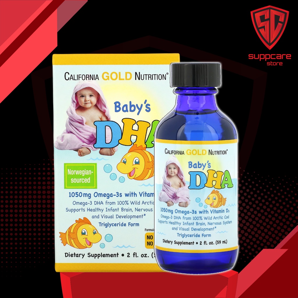 Dung Dịch DHA Cho Trẻ Sơ Sinh | California Gold Nutrition Baby's DHA, Omega-3s with Vitamin D3 [59 ml] - Chính Hãng