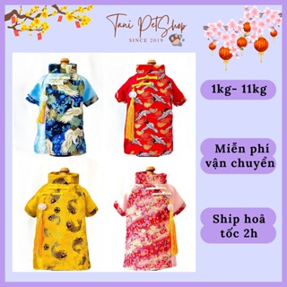Áo Dài Tết Cho Chó Mèo - Áo Dài Cách Tân - Đồ Tết Cho Mèo Thú Cưng Cao Cấp Tanipetshop