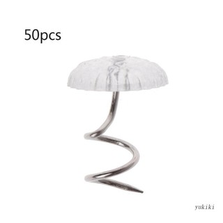 Kiki Set 50 Ghim Xoắn Cố Định Ga Trải Giường & Đầu Giường Trong Suốt Trang Trí Đầu Ngón Tay Cái