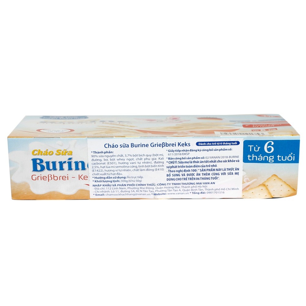 Cháo sữa Burine Grieβbrei Keks dành cho trẻ từ 6 tháng tuổi 300g