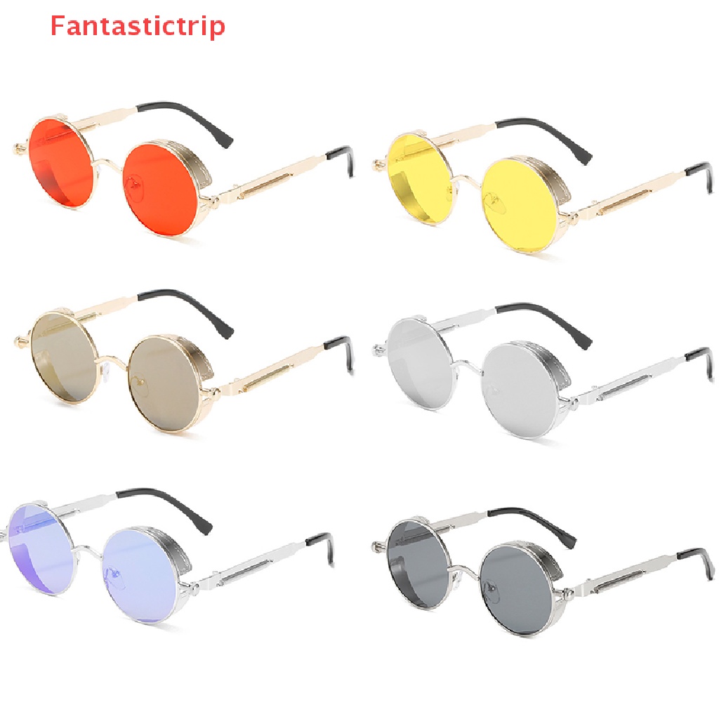 Kính Mát Gọng Kim Loại Tròn Phong Cách Gothic Cổ Điển Chất Lượng Cao Mới