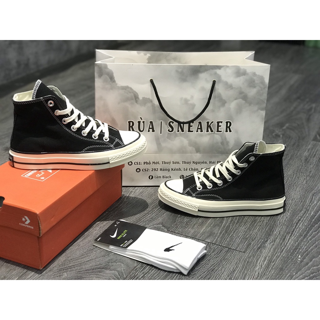 Siêu Phẩm Giày Thể Thao Sneaker Con/Verse Đen Cao Cổ Cao Cấp Ảnh Thật Tặng Tất +Freeship
