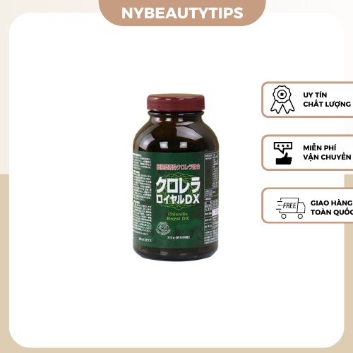 Viên uống CHLORELLA ROYAL DX HỘP 1550 viên tảo lục hoàng gia nhật bản, tảo xanh nhật bản