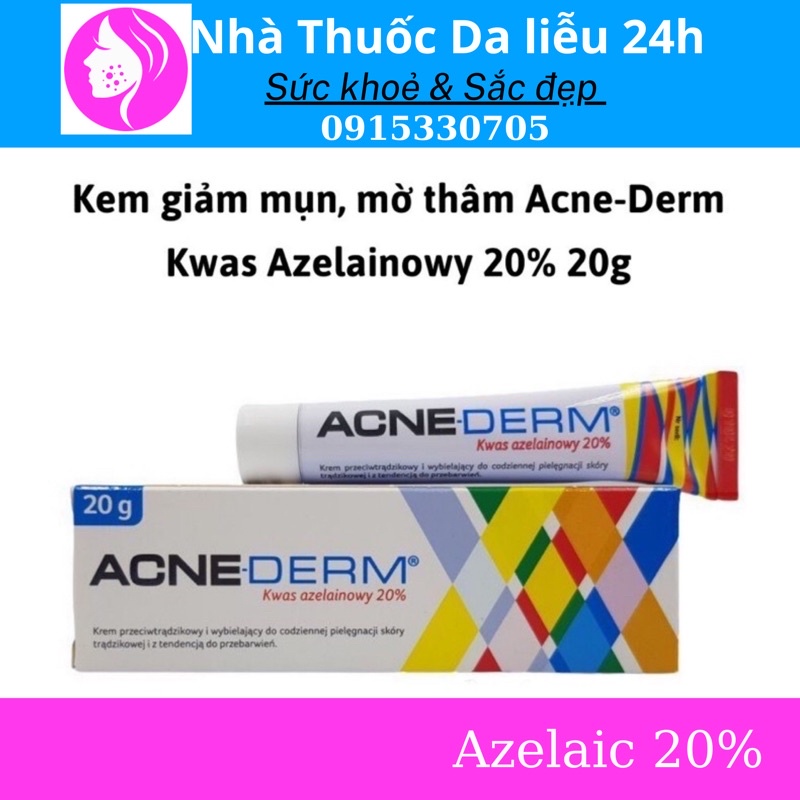 Acne Derm 20% Azelaic Acid tuýp 20g - BaLan - Kem giảm Mụn, mờ thâm, trắng sáng da - Dalieu24h