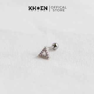 (1 Chiếc) Khuyên tai Tam giác đá zircon