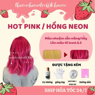Thuốc nhuộm tóc màu Hồng Sáng/ Hot Pink tặng trợ dưỡng găng tay