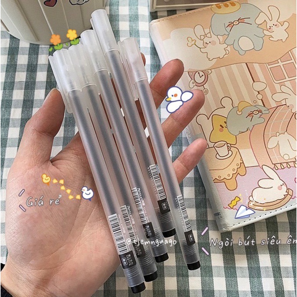 Combo 10 Bút Mực Gel 0.5mm Vỏ Mờ Nét Siêu Mịn