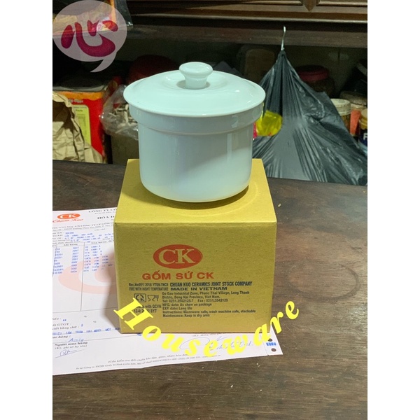 Thố Chưng Yến Men Sứ Trắng Cao Cấp Hàng Chính Hãng Công Ty Gốm Sứ CK Có Danh Tiếng Hàng Đầu Việt Nam
