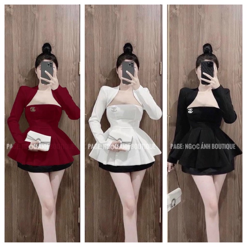 SÉT ÁO VÁY TÙNG XOÈ CÚP NGỰC TK FORM CHUẨN SEXY TÔN DÁNG CHUẨN♥️