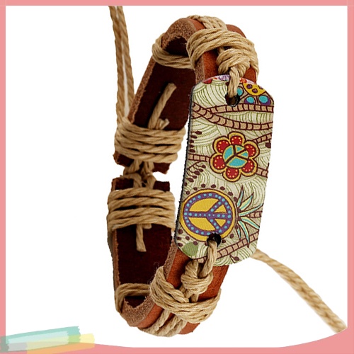 Vòng tay trang trí họa tiết biểu tượng hòa bình nhiều màu sắc độc đáo