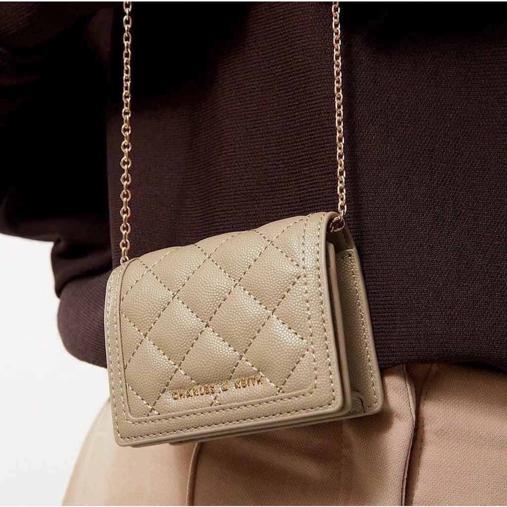 Ví nữ mini cnk full box túi đeo chéo mini da sần cho nữ