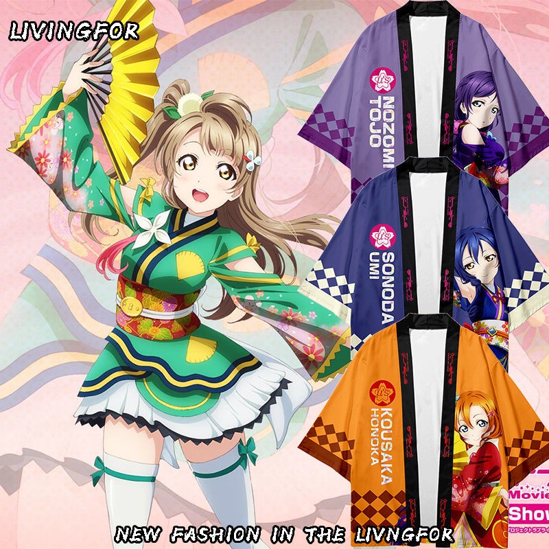 Áo Khoác Kimono Dệt Kim Tay Dài In Hình Anime Lovelive Lala Man Nicole Farha