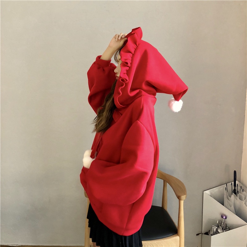 IELGY  Áo Hoodie Dáng Rộng plus size Phong Cách Hàn Quốc Cho Nữ