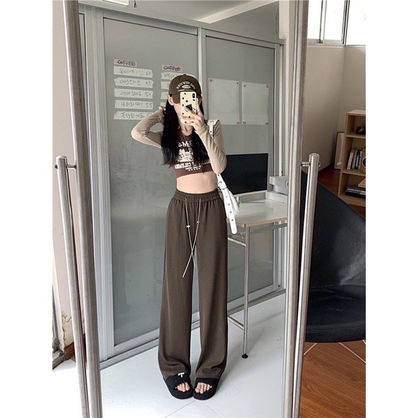 Quần Nỉ Nhung Tăm Dây Xích, Quần Ống Suông Cạp Chun Siêu Hot