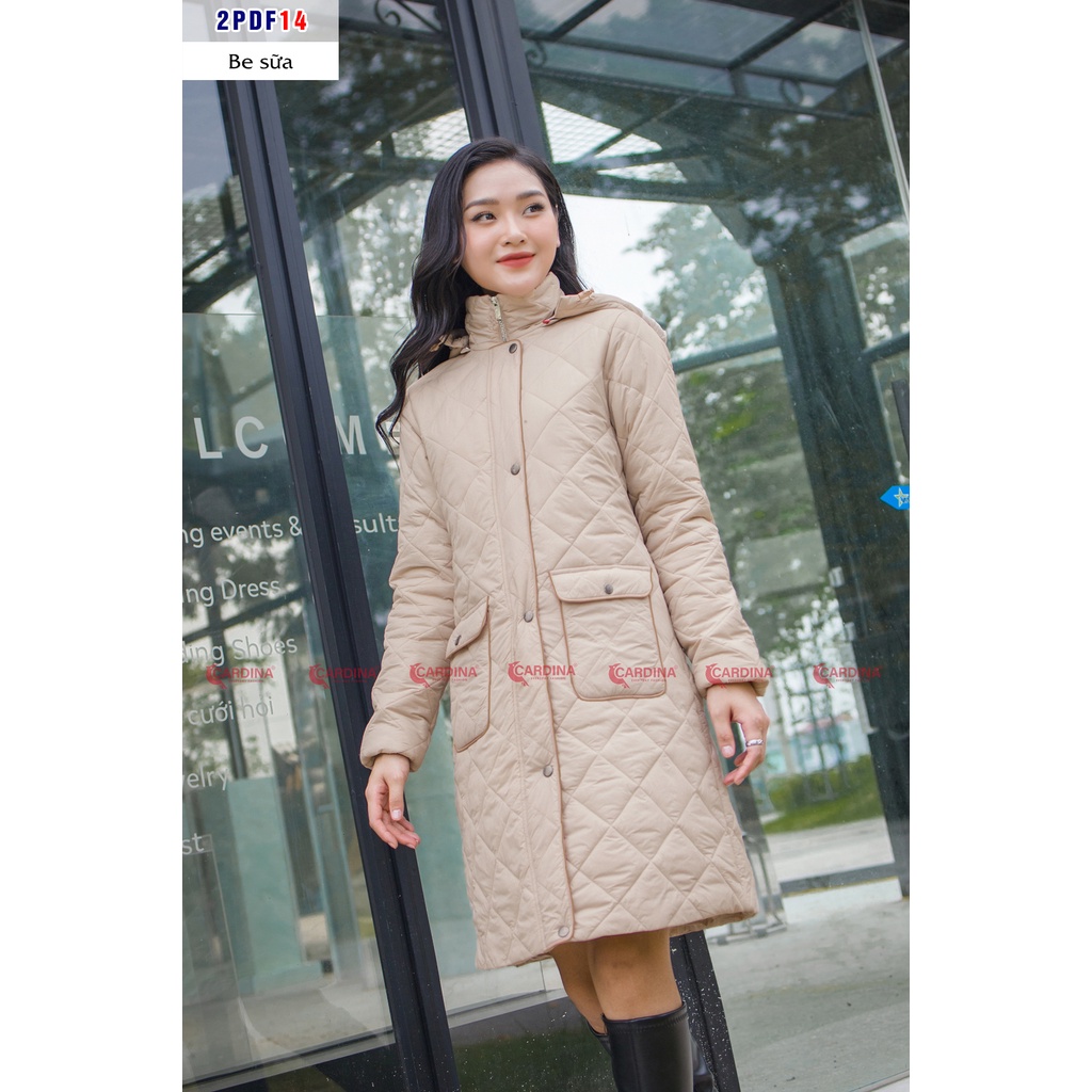 Áo phao nữ CARDINA cao cấp dáng dài chần bông siêu nhẹ siêu ấm phong cách trẻ trung năng động màu sắc tươi trẻ 2PDF