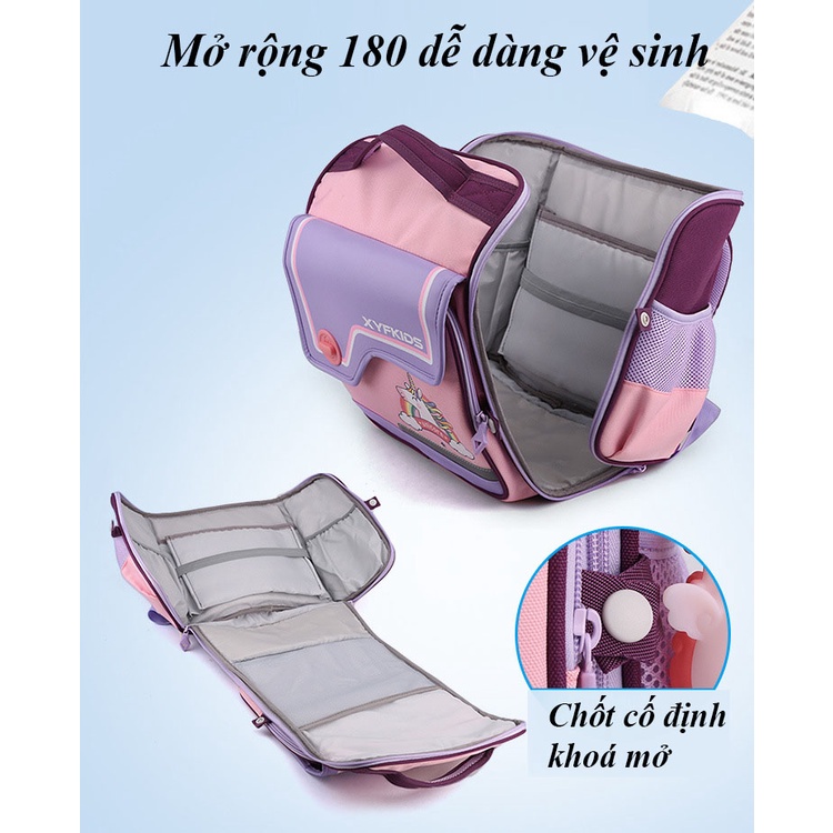 [Loại xịn] Balo học sinh cao cấp cho bé trai bé gái Cặp sách kiểu ngang chống gù chống thấm cho học sinh lớp 2 đến lớp 7
