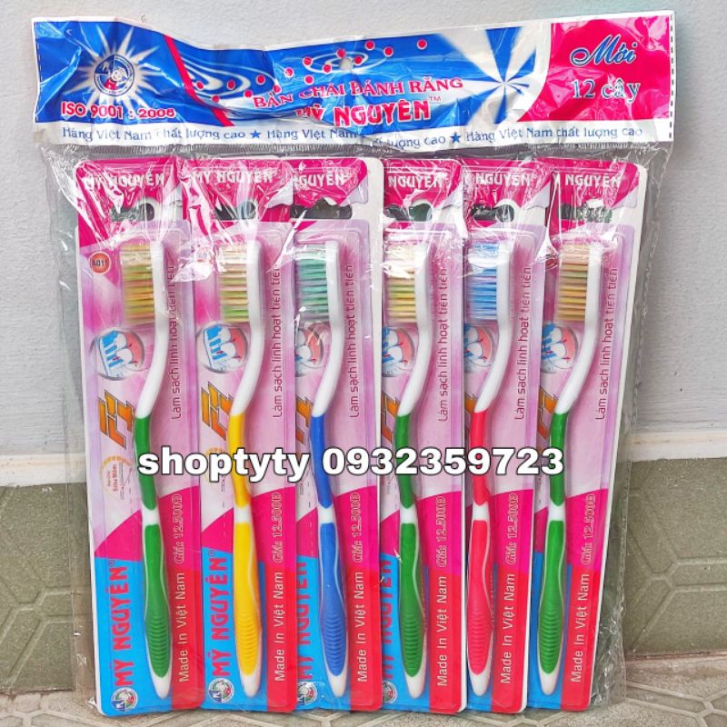 1 Vỉ 12 Cây Bàn Chải Đánh Răng Người Lớn Mỹ Nguyên Nhiều Mẫu