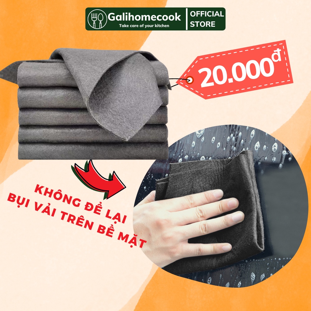 Khăn lau đa năng không bụi vải, lau kính, gương kích thước 30x30cm | Galihomecook