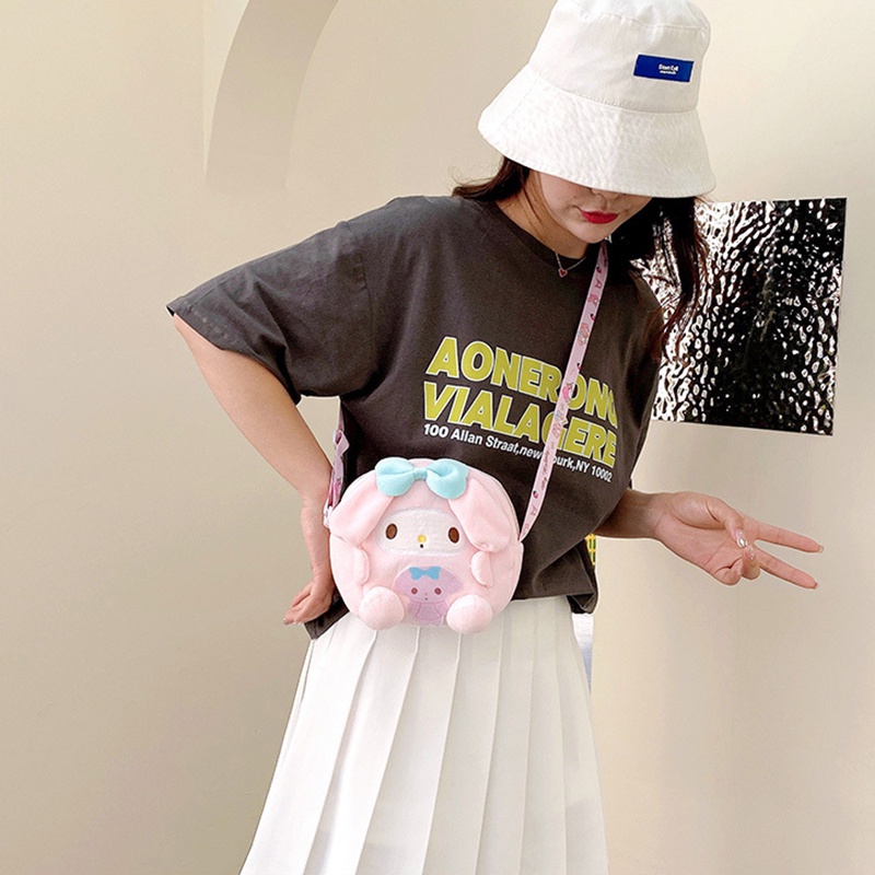 Túi Đeo Chéo Hình Cinnamoroll Melody Kuromi Hoạt Hình Dễ Thương Đa Năng Cho Nữ