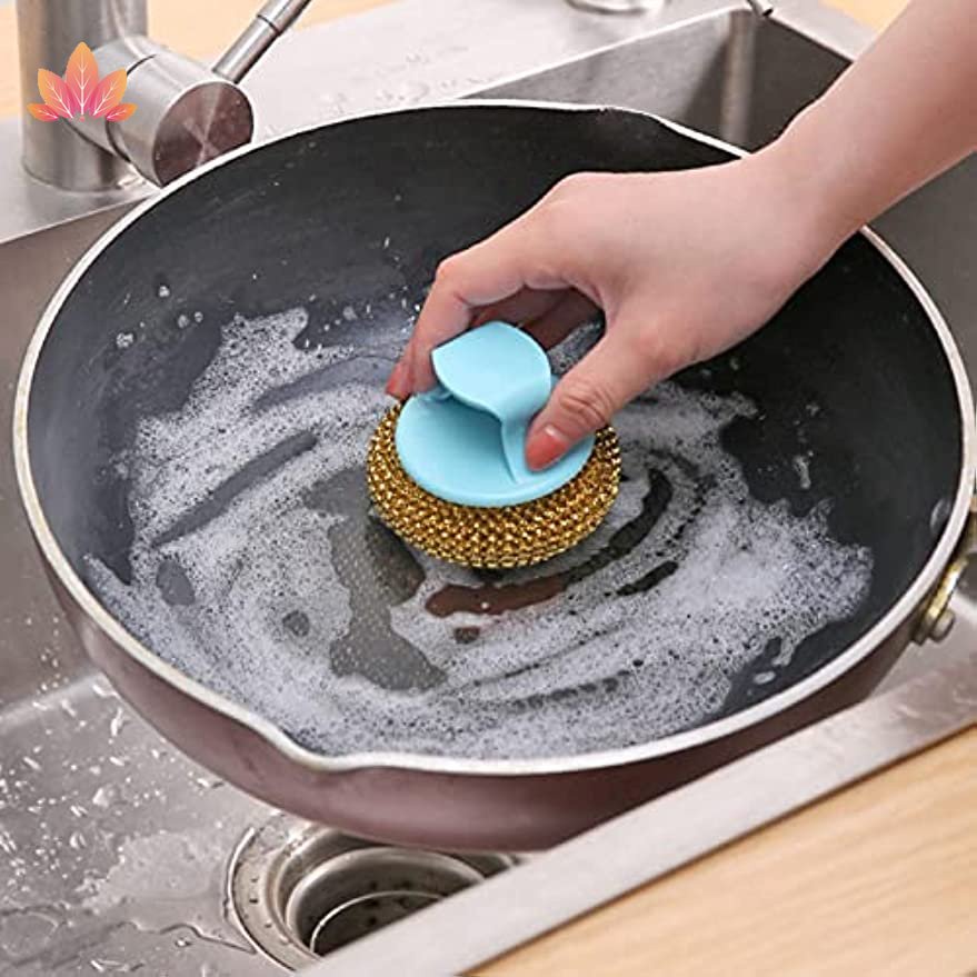 Miếng Rửa Chén Nano Có Tay Cầm Dài Nhiều Màu Sắc JP5