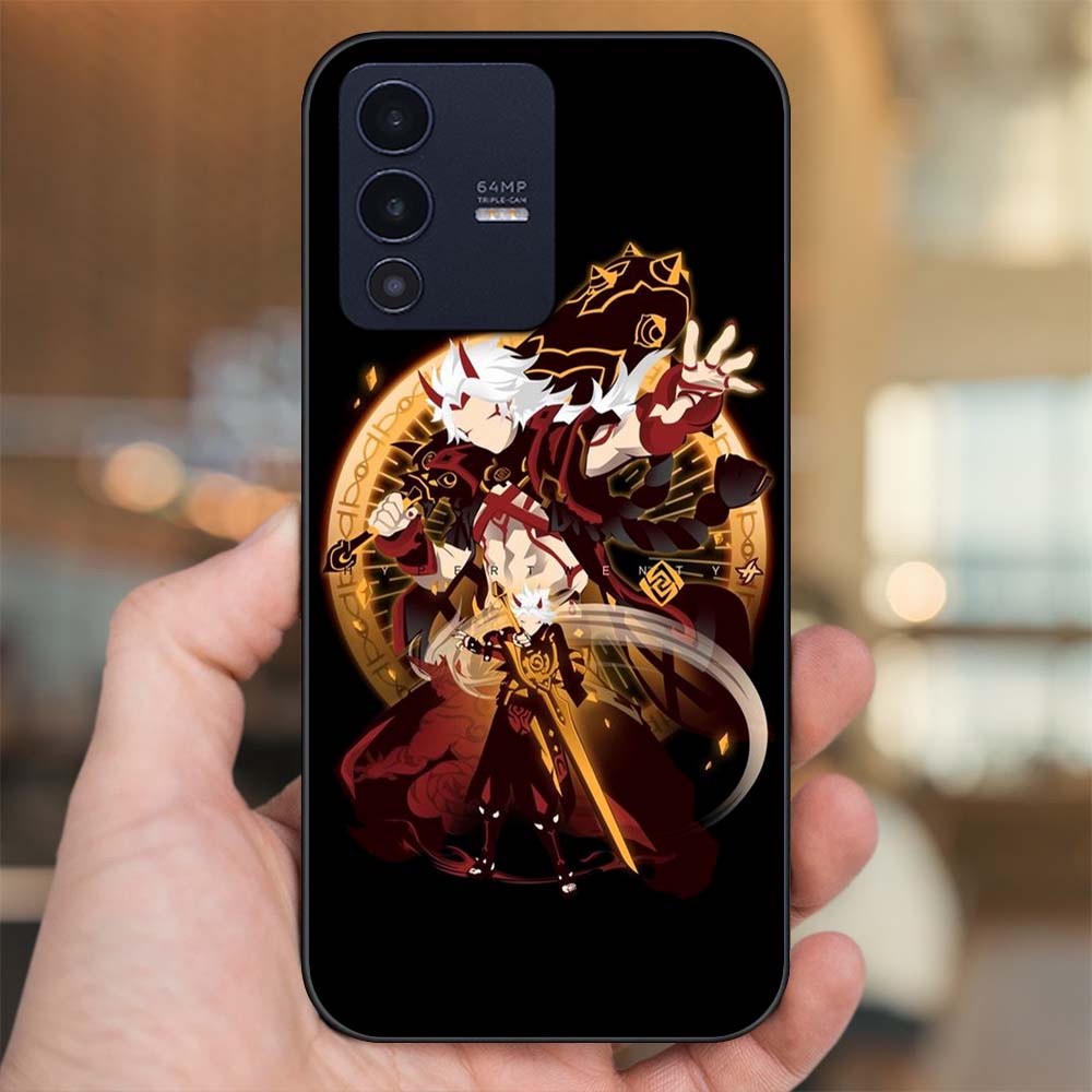Ốp lưng Vivo V23 5G viền đen in hình Arataki Itto Genshin Impact